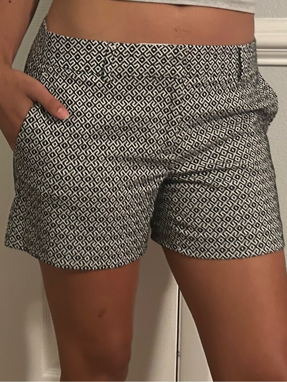 Banana Republic Black & White Geometric Shorts